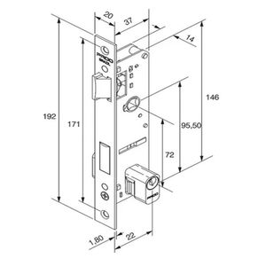 Fechadura Externa Serralheiro para Porta de Alumínio/Ferro com Espelho Francesa Inox Polido 460 IXP - Pado