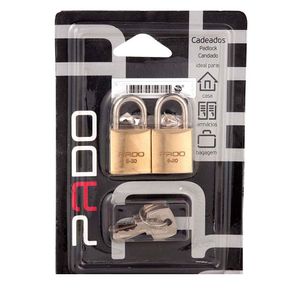 Kit Cadeado Pado 2 Unidades Chaves Iguais 2/20"