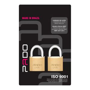 Kit Cadeado Pado 2 Unidades Chaves Iguais 2/35"