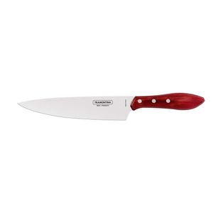 Faca Chef para Carne em Inox e Cabo Madeira Polywood Vermelho 8" - 21189178 - Tramontina
