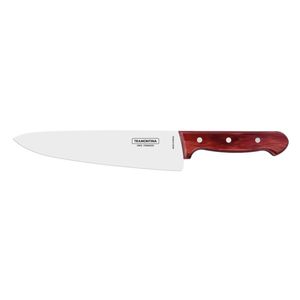Faca Chef para Carne em Inox e Cabo Madeira Polywood Vermelho 10" - 21199722 - Tramontina