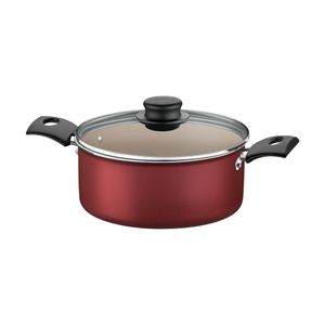 Caçarola em Alumínio Antiaderente com Tampa de Vidro Starflon Max Turim Vermelho 3,7L 22CM - 20261722 - Tramontina
