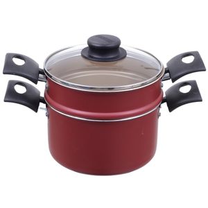 Cuscuzeira em Alumínio com Revestimento Interno e Externo em Antiaderente Starflon Max Turim Vermelho 16CM 1,8L - 20266716 - Tramontina