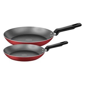 Jogo de Frigideiras em Alumínio com Revestimento Interno e Externo em Antiaderente Starflon Max Loreto Vermelho com 2 Peças - 27899106 - Tramontina