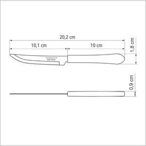 Faca de Churrasco com Serra Inox com Cabo de Polipropileno Leme Cinza 4" - 23180434 - Tramontina