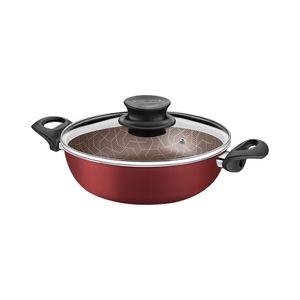 Fritadeira Multiuso em Alumínio com Tampa de Vidro Antiaderente Starflon Max Vermelho 2,8L 24CM - 28517724 - Tramontina