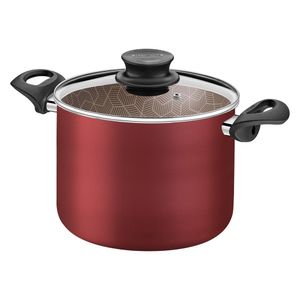 Caldeirão em Alumínio Antiaderente Starflon Max com Tampa de Vidro Paris Vermelho 9,6L 26CM - 28530726 - Tramontina