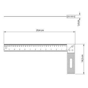 Esquadro em Aço Temperado com Cabo Injetado 25CM - 43170010 - Tramontina