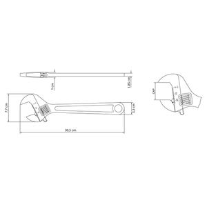 Chave Ajustável para Porcas em Aço Carbono Cromado 12" - 41016512 - Tramontina