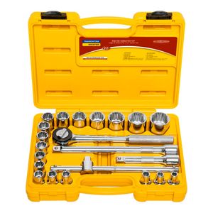 Jogo de Soquete Sextavado Com 22 Peças de 8 a 32MM 1/2" e Maleta - 43600022 - Tramontina