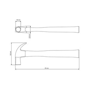 Martelo com Cabo em Madeira Basic 18MM - 40370018 - Tramontina