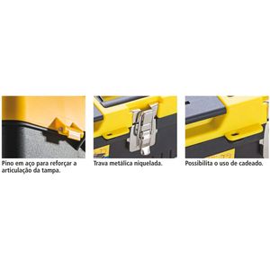 Caixa de Ferramenas com Bandeja e Tranca Metálica 13" - 43803113 - Tramontina