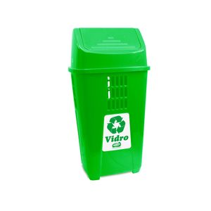 Lixeira Plasvale Eco 757 com Tampa Basculante 50 Litros Verde