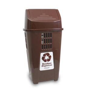 Lixeira Plasvale Seletiva 50 Litros Marrom