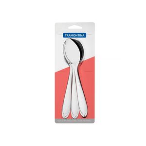 Conjunto com 3 Colheres de Sobremesa em Inox Laguna Cromado - 66906011 - Tramontina
