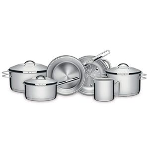Jogo de Panelas com Fundo Triplo e Tampas de Inox Solar em Aço Inox 6 Peças - 65510200 - Tramontina