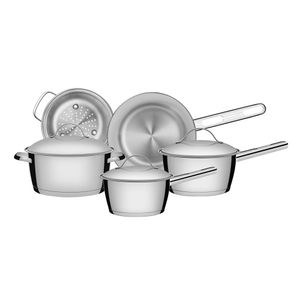 Jogo de Panelas e Tampas de Inox em Aço Inox 5 Peças Allegra Cromado - 65650280 - Tramontina