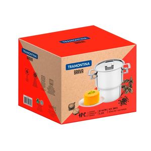 Cuscuzeira Brava em Aço Inox com Alças e Tampa 14CM 2,1L - 62419140 - Tramontina