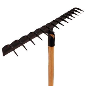Ancinho Metálico com 14 Dentes em Aço com Cabo de Madeira 120CM - 77110644 - Tramontina