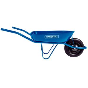 Carrinho de Mão com Caçamba Rasa e Braço Metálico e Pneu com Câmara Azul 50L - 77704432 - Tramontina