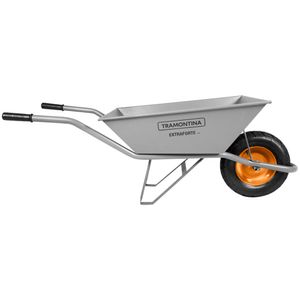 Carrinho de Mão Extra Forte em Aço Carbono Cinza até 120KG 65L - 77714435 - Tramontina