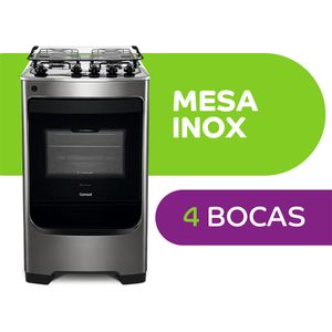 Fogão Consul 4 Bocas Inox com Acendimento Automático Design Frente Única CFO4NAR Bivolt