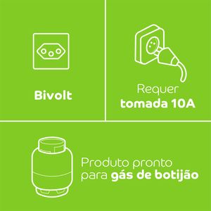 Fogão Consul 4 Bocas Inox com Trempe de Ferro Fundido com Mesa de Vidro CFO4VAR Bivolt