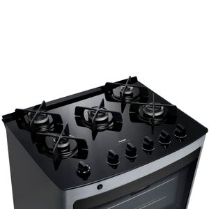 Fogão Consul 5 Bocas Inox com Trempe de Ferro Fundido com Mesa de Vidro CFS5VAR Bivolt