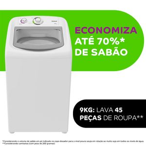 Lavadora de Roupas com 15 Ciclos Dosagem Extra Econômica Branco 9KG - CWB09AB - Consul