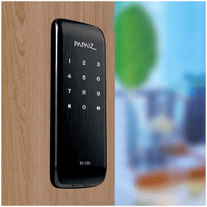 Fechadura Eletrônica Digital de Sobrepor Touch Acionada por Senha Smart Lock Preto Fosco - SL120 - Papaiz