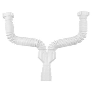 Sifão Duplo Sanfonado Universal Branco - SDU - Astra