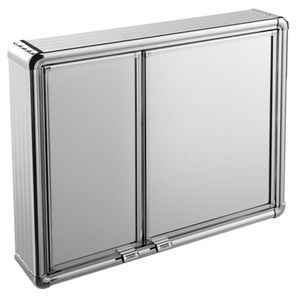 Armário Plástico para Banheiro de Sobrepor com Duas Portas e Perfil de Alumínio - 54X45X11CM - LBP16 S - Astra