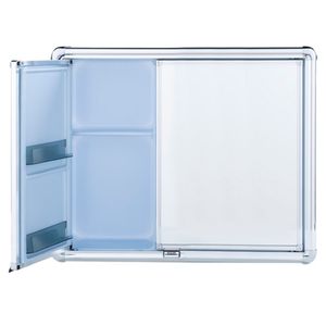 Armário Plástico para Banheiro de Sobrepor com Duas Portas e Perfil de Alumínio - 54X45X11CM - LBP16 S - Astra