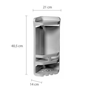 Cantoneira Plástica Dupla com Saboneteira Cinza - 21X14X40,5CM - KANT3 - Astra