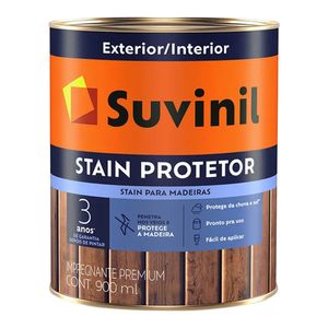 Verniz para Madeira Acetinado Premium Stain Protetor Mogno 0,9L - Suvinil