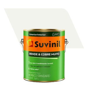 Tinta Acrílica Fosco Standard Rende e Cobre Muito Branco Neve 3,6L - Suvinil