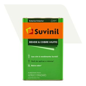 Tinta Acrílica Fosco Standard Rende e Cobre Muito Branco Neve 18L - Suvinil