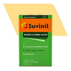 Tinta Acrílica Fosco Standard Rende e Cobre Muito Amarelo Canário 18L - Suvinil
