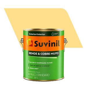 Tinta Acrílica Fosco Standard Rende e Cobre Muito Amarelo Canário 3,6L - Suvinil