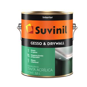 Tinta Gesso Suvinil e Drywall Acrílica Branca 3,6 Litros
