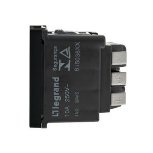 Módulo de Tomada 2P+T Pial Plus 10A Preto 250V- 615038PT - Legrand