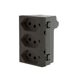 Módulo de Tomada Triplex 2P+T Pial Plus 10A Cinza 250V - 615043CZ - Legrand