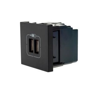 Módulo de Tomada Carregador USB com 2 Saída Pial Plus Preto 2.400MA - 615089PT - Legrand