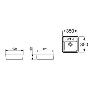 Cuba de Apoio Roca com Mesa Optica 350X350 Cq35 Café