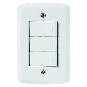 Conjunto 4x2 com 3 Interruptores Simples Lux2 Branco 10A 250V - 57145070 - Tramontina