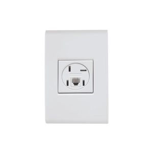 Conjunto com 1 Tomada Telefone 4P e RJ11 e placa 4X2 Liz Branco - 57170018 - Tramontina