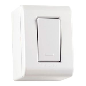 Caixa de Sobrepor com 1 Interruptor Simples 10A 250V LizFlex Branco - 57304001 - Tramontina