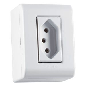 Caixa de Sobrepor com 1 Tomada Sistema X LizFlex Branco 20A 250V - 57304003 - Tramontina