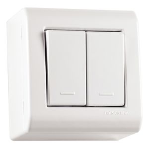 Caixa de Sobrepor com 2 Interruptores Simples 10A 250V LizFlex Branco - 57304011 - Tramontina