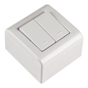 Caixa de Sobrepor com 2 Interruptores Simples 10A 250V LizFlex Branco - 57304011 - Tramontina